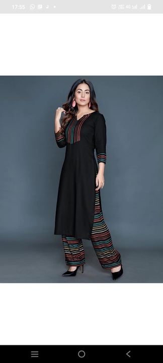 M to XXL, Reyon kurti with plazzos uploaded by Online Ladies Dresses on 4/22/2023