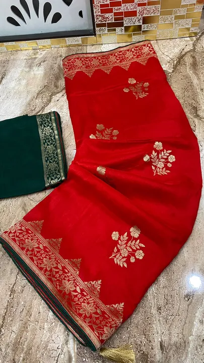 🦋new lounching 🦋

Beautiful party wear saree 

🌿original product 🌿

👌best quality fabric 👌

👉 uploaded by Gotapatti manufacturer on 4/22/2023