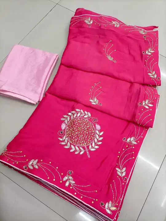 😍😍 *NEW LAUNCHED*😍😍

🥳Pure Naylon Chinnon Fabric......🥻

💃🏻 Special Fancy Colour Matching  uploaded by Gotapatti manufacturer on 4/22/2023