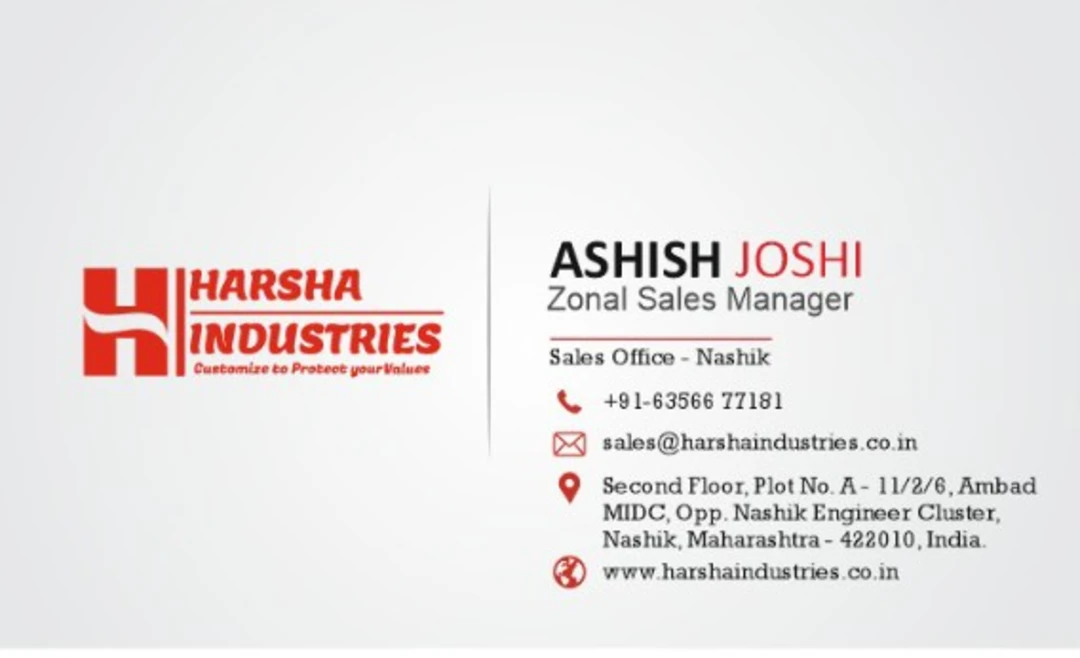 Visiting card store images of HARSHA INDUSTRIES