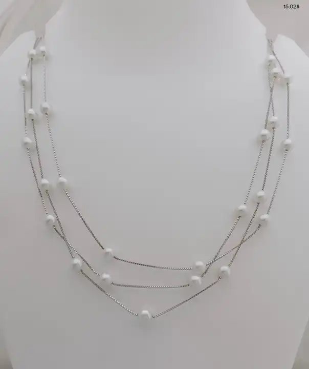 Silver Pearl Necklace  uploaded by The Flint gems on 6/2/2024
