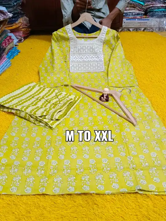 Embroidery work kurti with pent uploaded by business on 4/22/2023