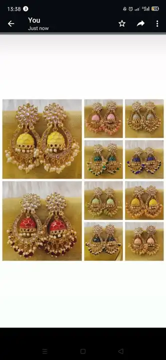 Meenakari kundan Earrings  uploaded by Sb designs on 4/22/2023