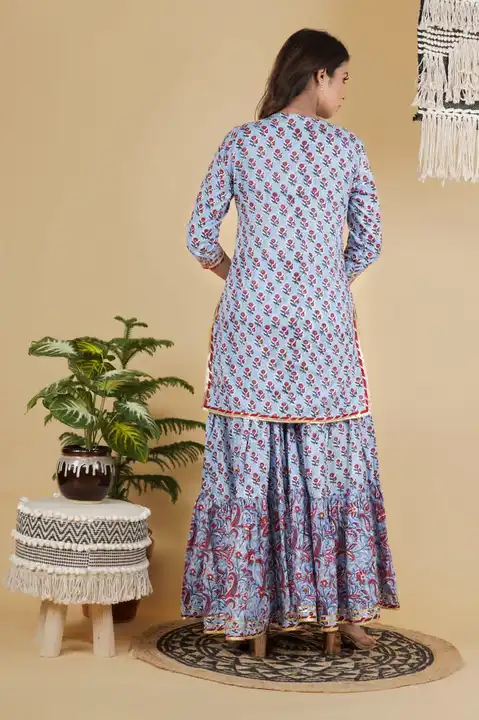 Short kurta with tier gharara  uploaded by R v textile on 4/22/2023