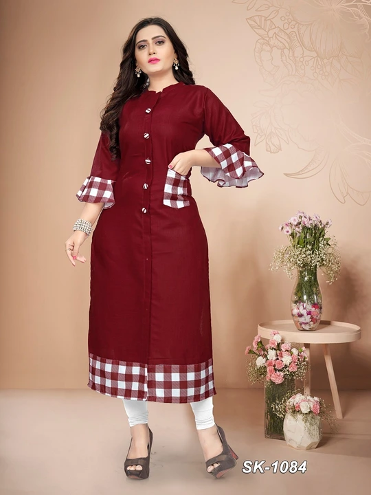 Ruby digital printed cotton kurti uploaded by Ramapir Fashion on 4/22/2023