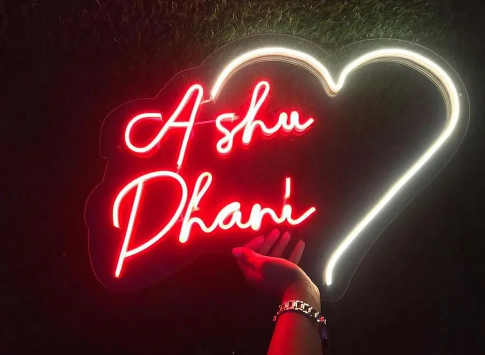 Ashu🤍Dhani neon sign for occasions or decoration  uploaded by Shyam enterprises on 4/22/2023