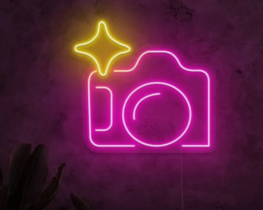 Camera neon sign for occasions or decoration  uploaded by Shyam enterprises on 4/22/2023