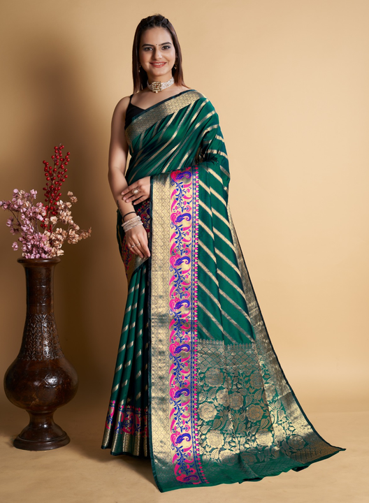 Fancy rich pallu with allover zari design saree  uploaded by DHANANJAY CREATIONS on 4/22/2023