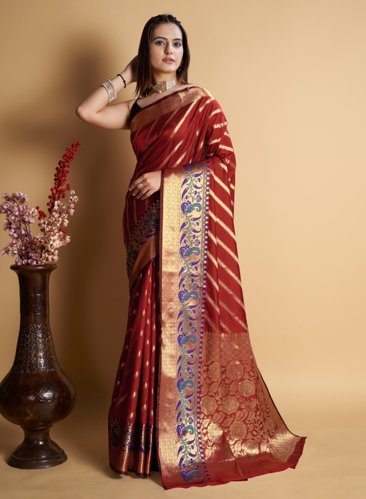 Fancy rich pallu with allover zari design saree  uploaded by DHANANJAY CREATIONS on 4/22/2023