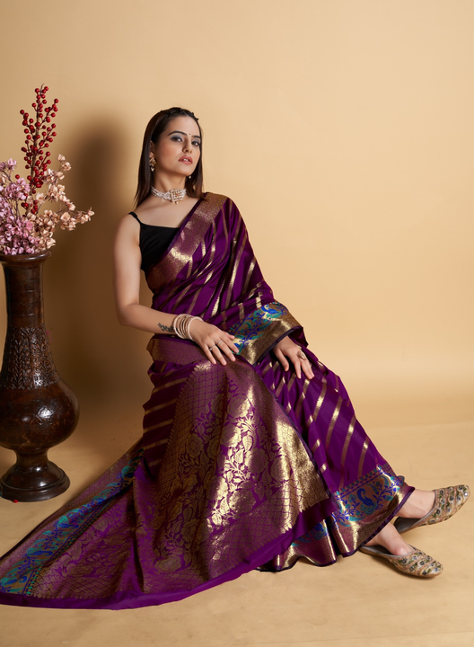 Fancy rich pallu with allover zari design saree  uploaded by DHANANJAY CREATIONS on 4/22/2023