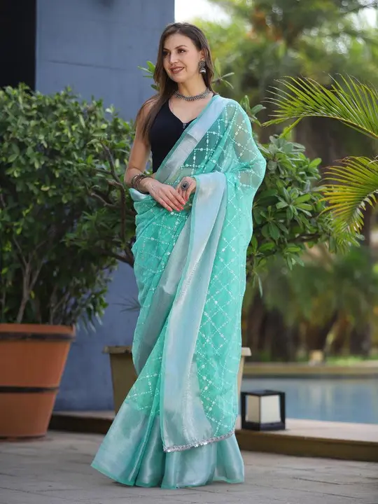 Party wear saree uploaded by Shree Maa Creation. on 4/22/2023