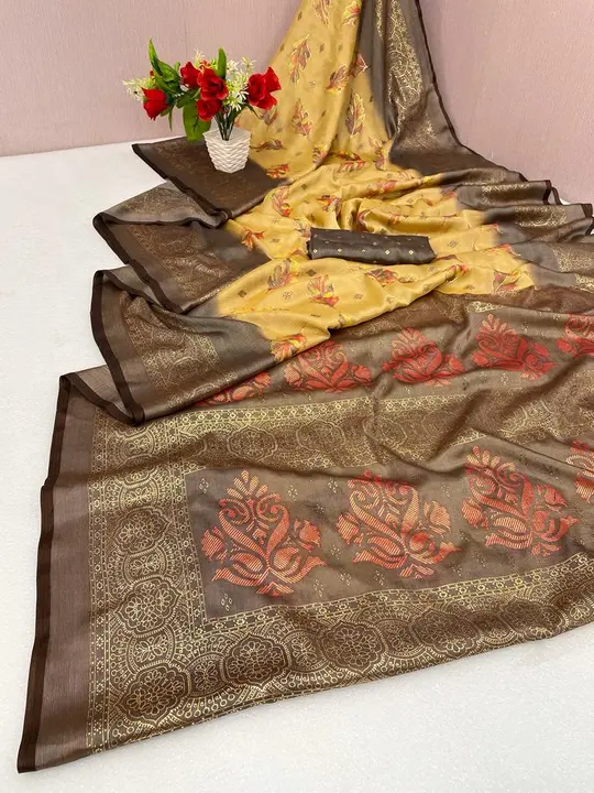 Pure Brasso foil pedding leaf printed design uploaded by ShubhMangal Silk Mills on 4/22/2023