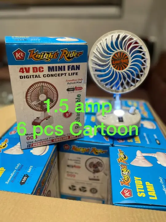 Rechargeable Table Fan with Reading LED lamp 2 IN 1, Portable USB Led Light Fan Wind 5 inch 3 Blades uploaded by Ravbelli on 4/22/2023