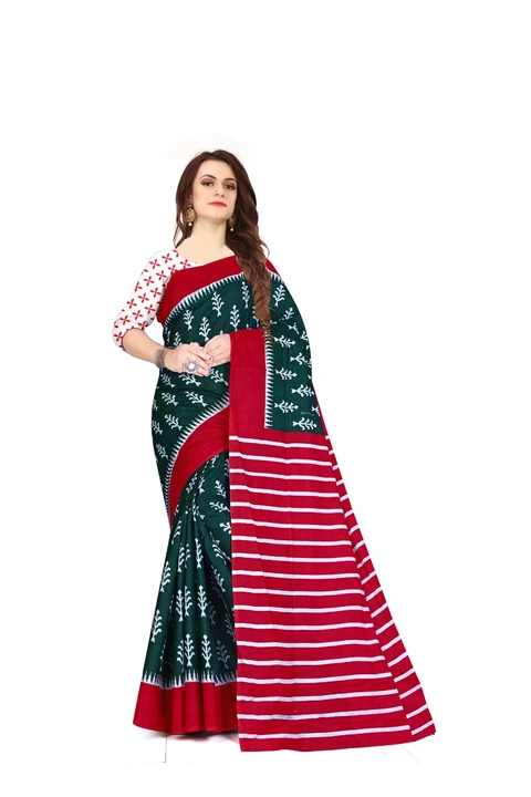 Pure Cotton Ikkat printed saree with blouse  uploaded by KRIPEE LIFESTYLE on 4/22/2023