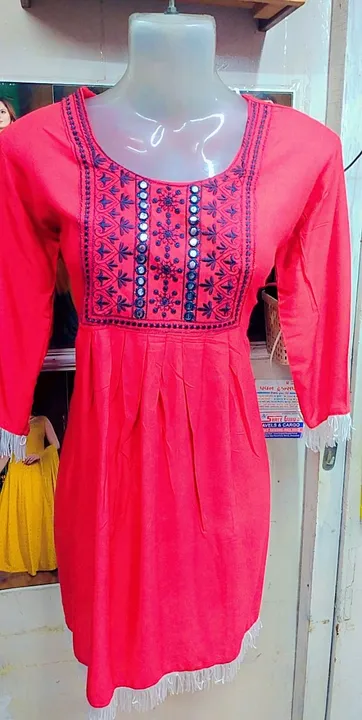 Designer kurties Embodiary work Fabric: Rayon (
Size : L,xl
Rate : 145/_ uploaded by Ridhi Sidhi Creation 9512733183 on 4/22/2023