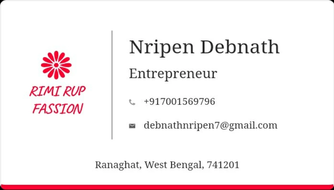 Visiting card store images of M/S NRIPEN DEBNATH