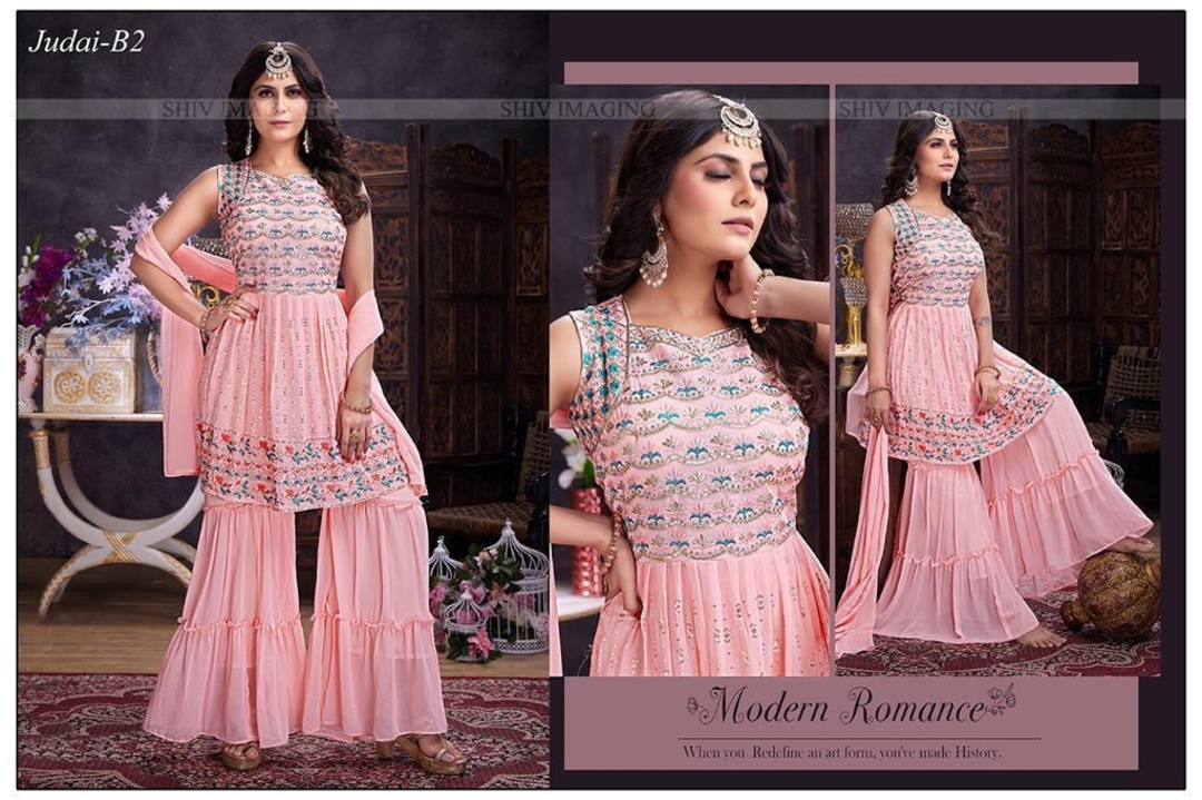 Palazzo sets heavy sets work fancy medium low range high range all avlble uploaded by Radha Creation , Maira sales for Readymade items on 4/22/2023