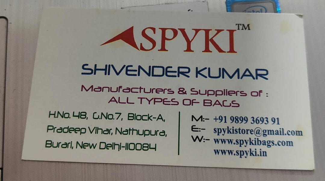 Visiting card store images of SPYKI STORE