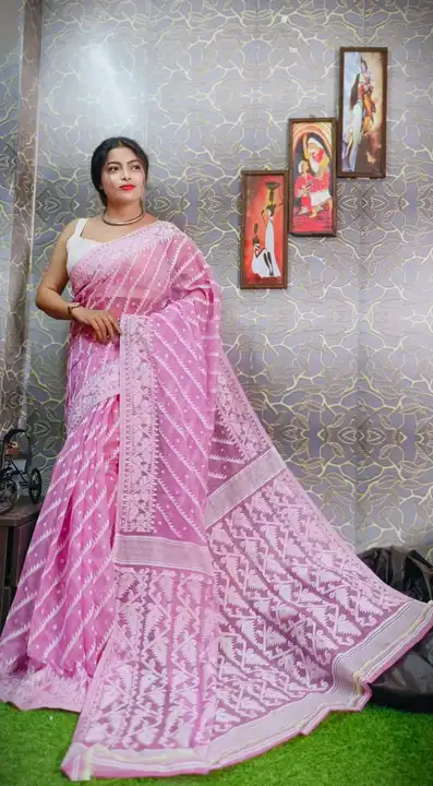 Cotton jamdani saree West Bengal Kolkata fulia uploaded by Sarada Collection on 4/22/2023