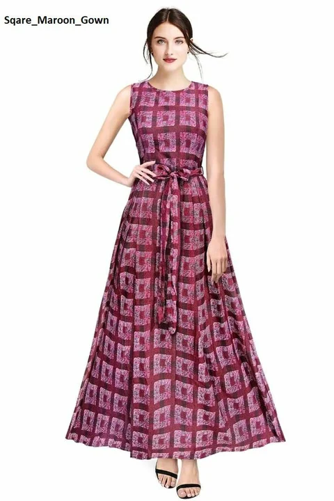 G 159 Square Maroon Gown  uploaded by COLIONAPPAREL  on 4/22/2023