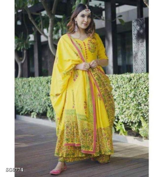 Catalog Name: *🆕 three pcs suit collection 🆕*

❤️❤️🆕🆕

*Best Quality Cotton 60*60  Anarkali Kurt uploaded by Sonam karan fashion superior on 4/22/2023