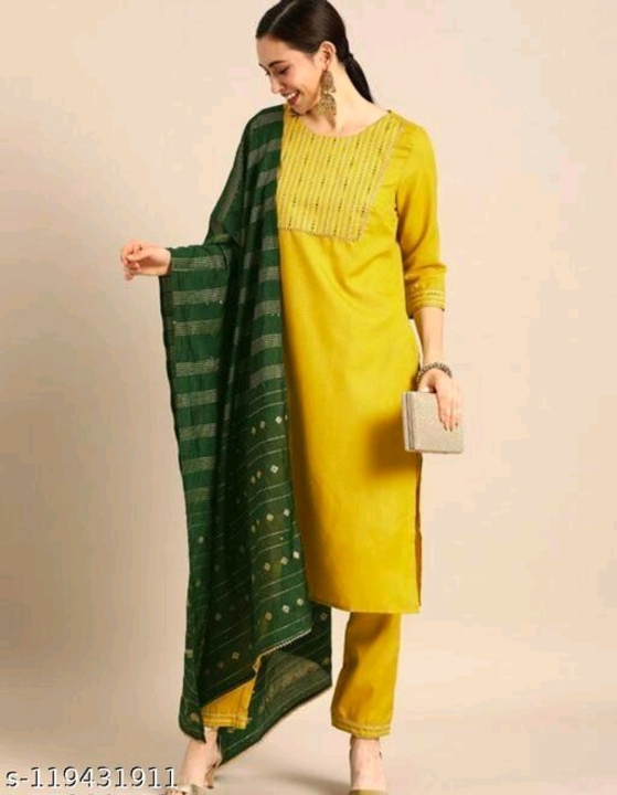Aagyeyi Superior Women Kurta Sets
Kurta Fabric: Cotton
 uploaded by Bollywood fashion  on 4/23/2023