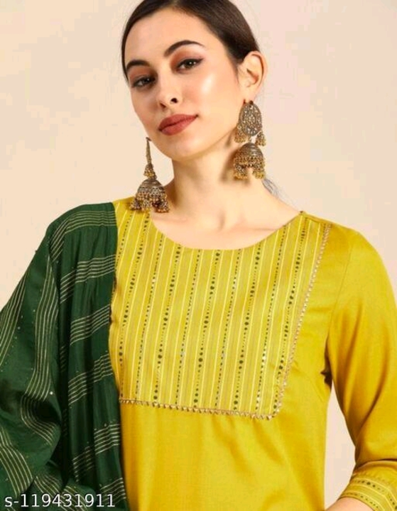 Aagyeyi Superior Women Kurta Sets
Kurta Fabric: Cotton
 uploaded by Bollywood fashion  on 4/23/2023