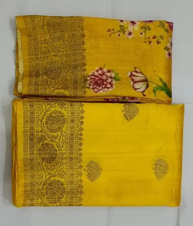 Banarasi Handloom Pure Desi Tassar Silk With Bp Digital Print Saree uploaded by Ayesha Fabrics on 4/23/2023