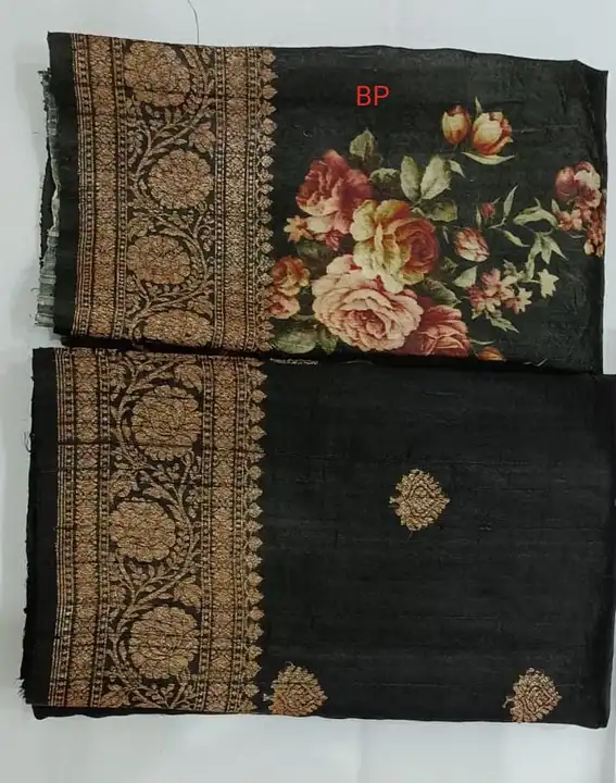 Banarasi Handloom Pure Desi Tassar Silk With Bp Digital Print Saree uploaded by Ayesha Fabrics on 4/23/2023
