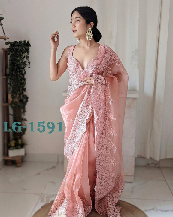 _NEW BEAUTIFUL HEAVY THREAD EMBROIDERED WORK SAREE WITH WORK BLOUSE uploaded by Fatema Fashion on 4/23/2023