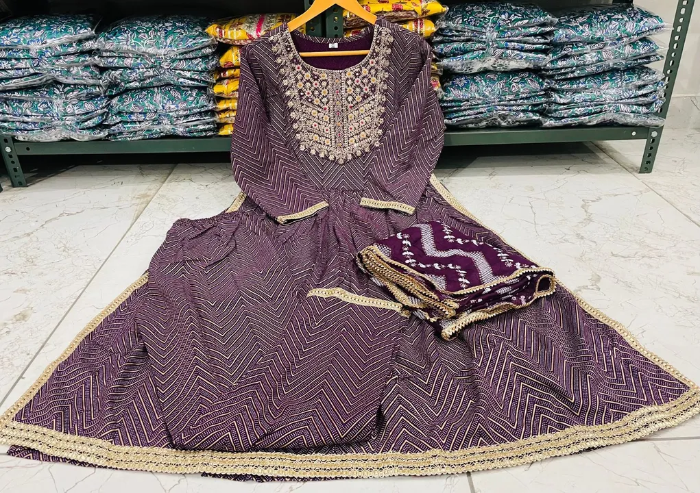 Embroidered kurti with pent and dupatta  uploaded by PANIHARI COLLECTION CENTRE on 4/23/2023