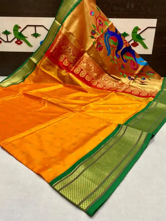 Golden paithani  uploaded by Krishna fashion on 4/23/2023
