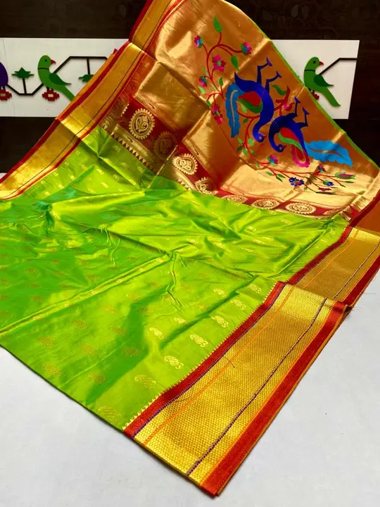 Golden paithani  uploaded by Krishna fashion on 4/23/2023