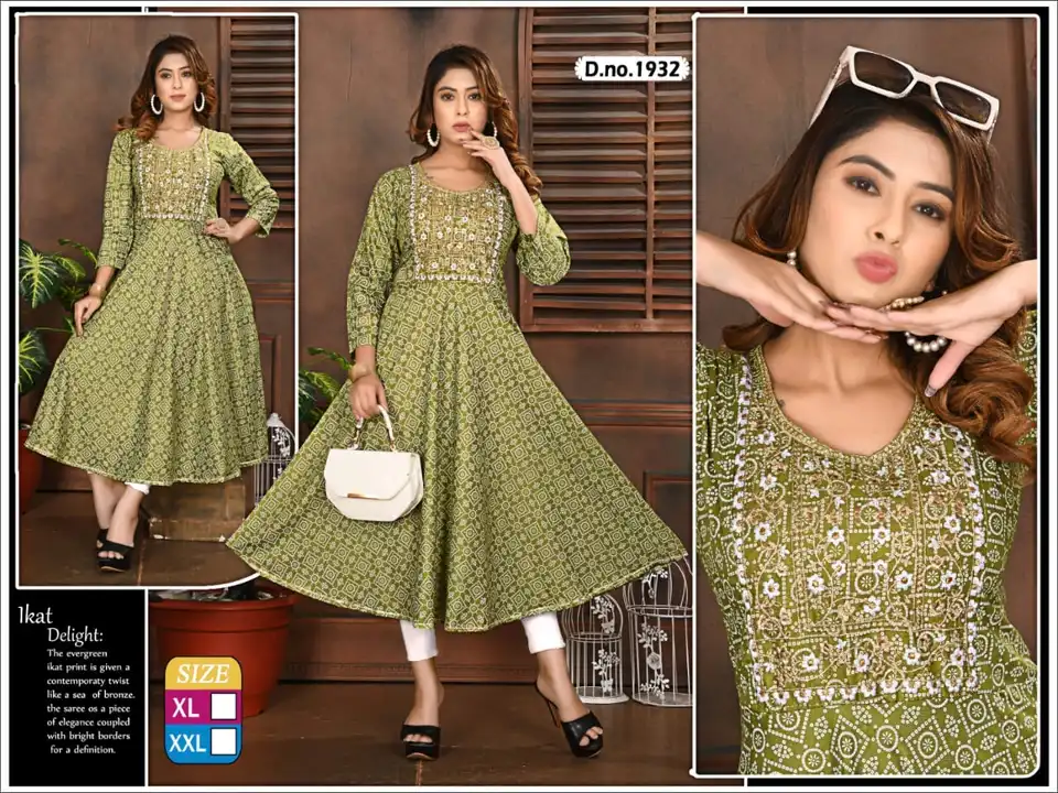 Fancy work full ghera kurtis xl xxl  uploaded by Radha Creation , Maira sales for Readymade items on 4/23/2023