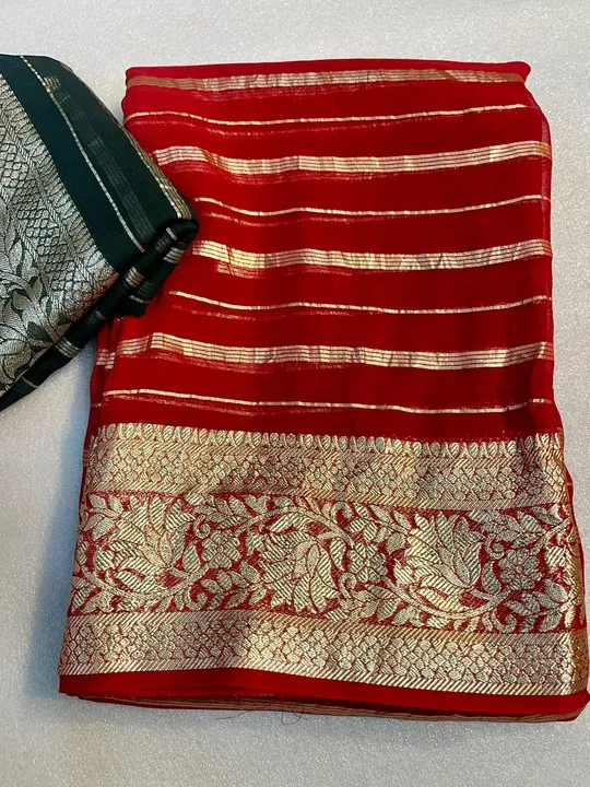 Viscose georgette saree uploaded by SAURYA LIFE STYLE on 4/23/2023