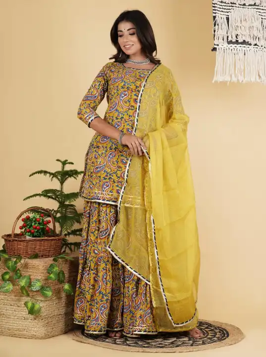 Bagru Handblock Print Jaipuri Sharara suit uploaded by Print Factory Bagru on 4/23/2023