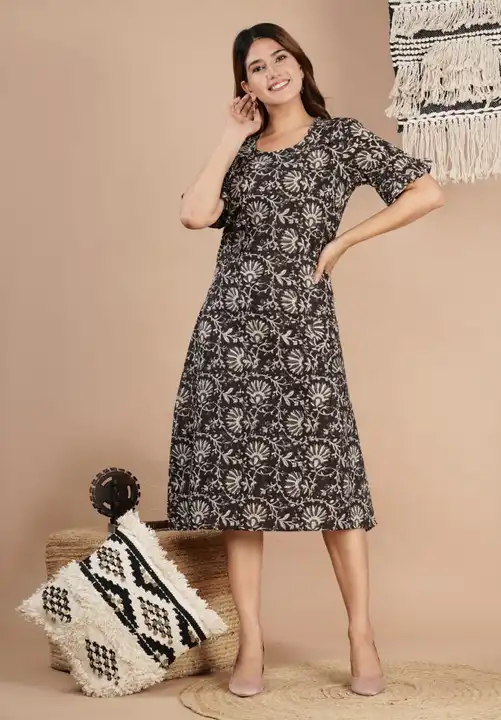 One piece dress Bagru Handblock printed uploaded by Print Factory Bagru on 4/23/2023