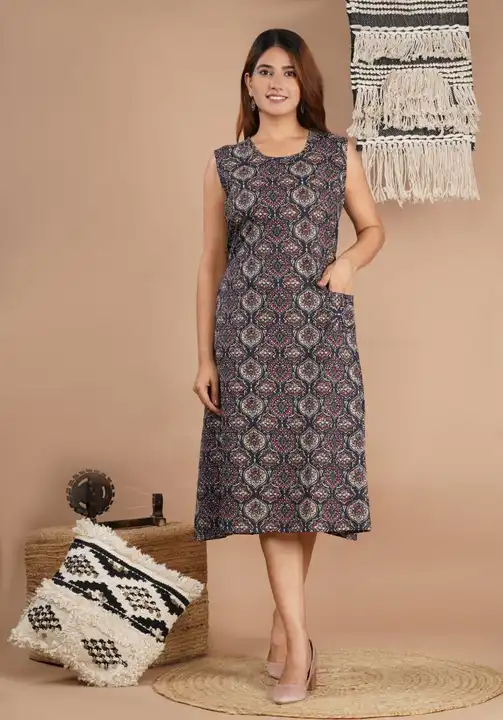 One piece dress Bagru Handblock printed uploaded by Print Factory Bagru on 4/23/2023