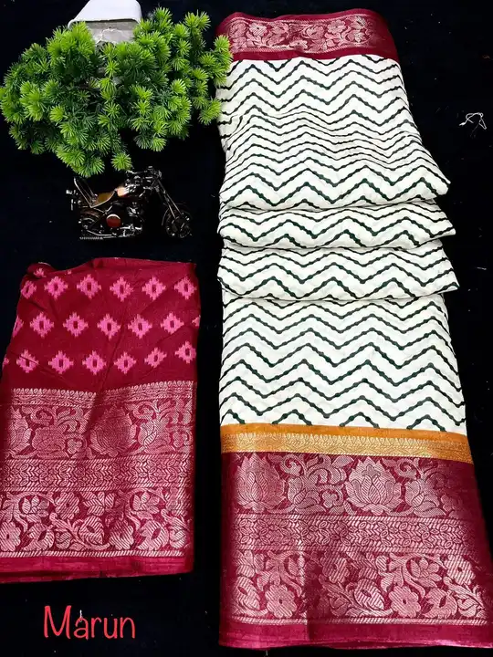 Post image New desine
New  
BEUATY WHITE LEHRIYA 

🌸 special 💐 

*collection*
Super dola silk
Soft dola silk
Special desine new

*Dola silk soft smooth*
*With running blouse*

Havy Jequrd boder 6 ince weaving saree

Total color 8


Book your oder
Singal available