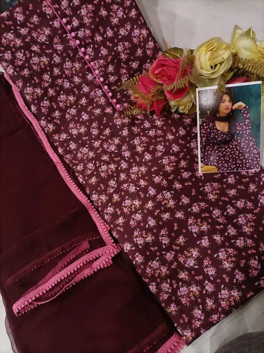 On muslin cotton with pure dupatta uploaded by Manish sales on 4/23/2023