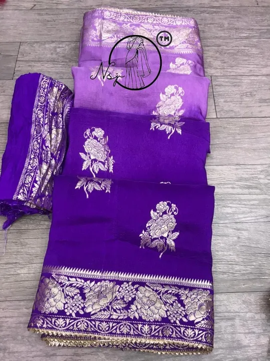 Presents  unique Saree* 

😍original products 😍

💖💖bummer sale💖💖

🥰🥰pure Russian silk  with  uploaded by Gotapatti manufacturer on 4/23/2023