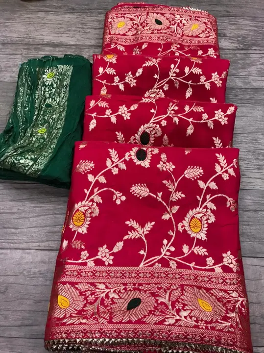 Presents beautiful Saree*
👉keep shopping with us 

New Launching for beauty

❤️pure rusyan silk fab uploaded by Gotapatti manufacturer on 4/23/2023