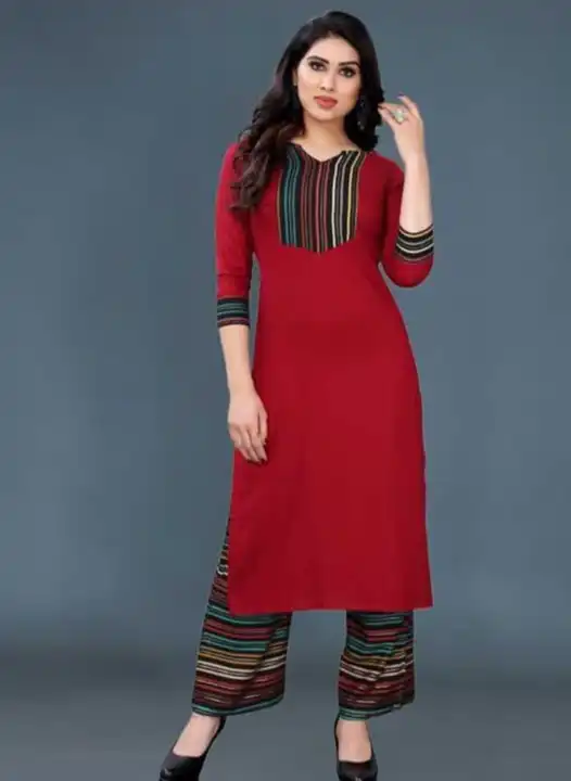 M to XXL, Reyon kurti with Pant Plazoo uploaded by Online Ladies Dresses on 4/24/2023