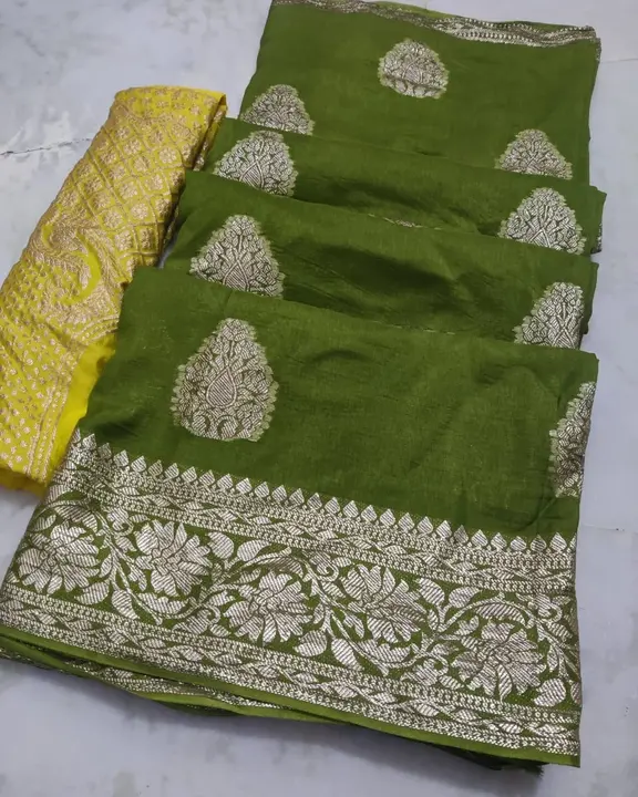 Muga silk febric saree  uploaded by All in one saree bazzar on 4/24/2023