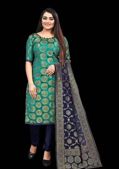 Jacquar UN-Stitched Salwar Suit With Banarasi Dupatta uploaded by SLYKAA FASHION  on 4/24/2023