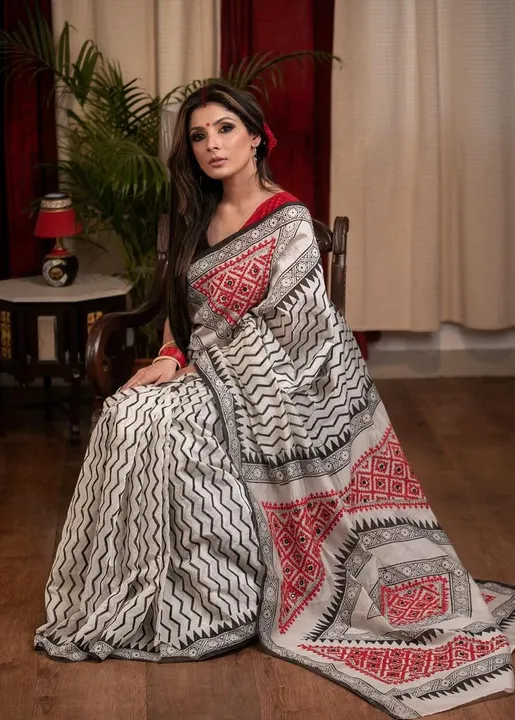 Beautiful Stylish Mulmul Cotton silk saree  uploaded by DUDHAT Impax on 4/24/2023