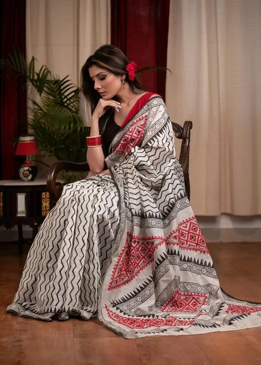 Beautiful Stylish Mulmul Cotton silk saree  uploaded by DUDHAT Impax on 4/24/2023