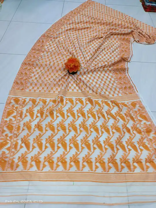 Cotton jamdani saree fulia West Bengal uploaded by Sarada Collection on 4/24/2023
