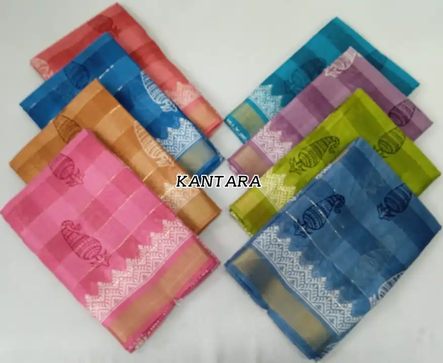 Cotton zari chex pattern sarees fancy saree uploaded by N K SAREES  on 4/24/2023