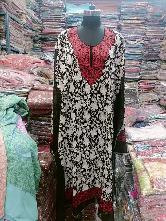 Gorget fabric Ari work Kurtis  uploaded by Dehqani Bros on 4/24/2023
